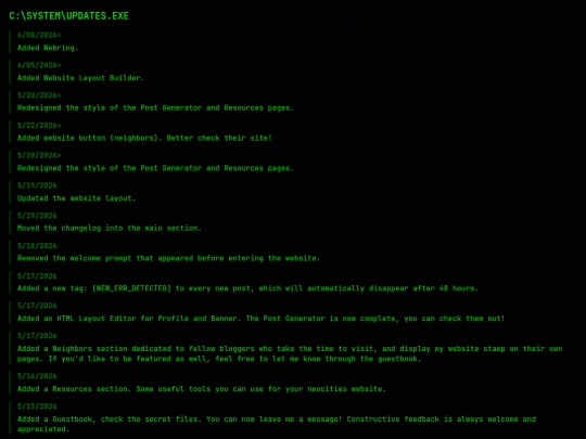 updates screenshot