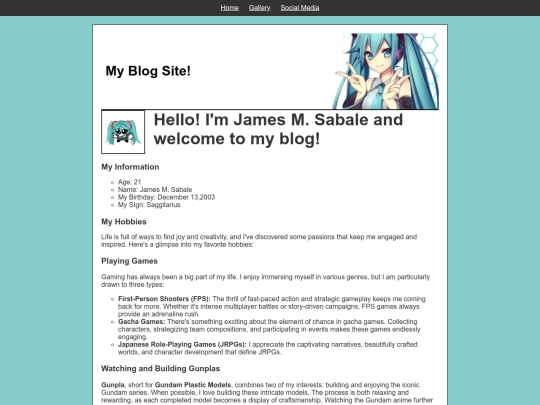 my blog site/my blog screenshot