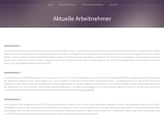 Arbeitnehmer screenshot