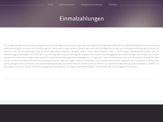 Einmalzahlungen screenshot