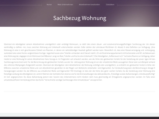 Sachbezug Wohnung screenshot