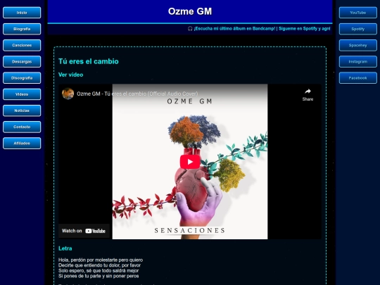 canciones/tuereselcambio screenshot