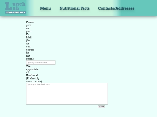 Feedback screenshot