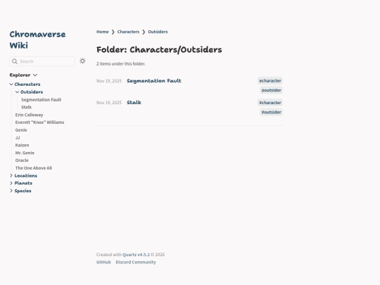 wiki/Characters/Outsiders screenshot