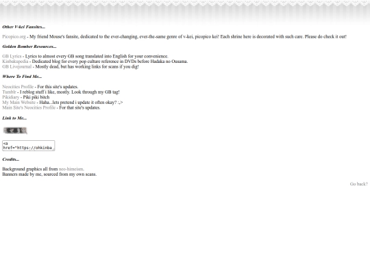links screenshot