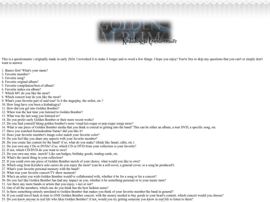 questionnaire screenshot