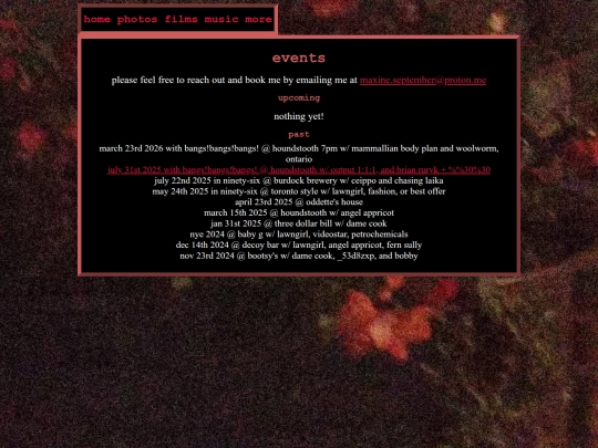 music/events screenshot