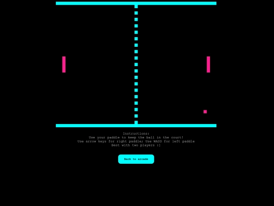 arcade/pong screenshot