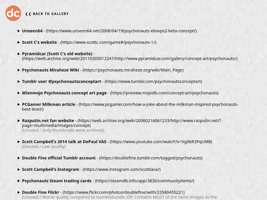 psychogallery/sources screenshot