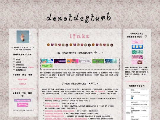 links screenshot