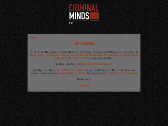 shrines/criminalminds/warning screenshot