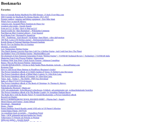 Safari Bookmarks screenshot