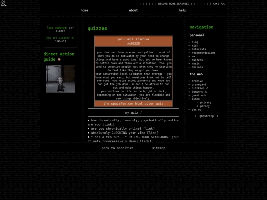 page/quizzes screenshot