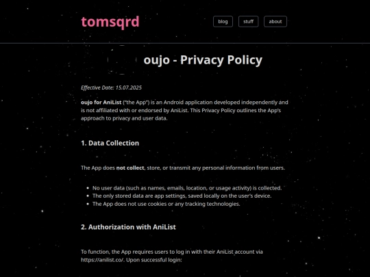 projects/oujo/privacy-policy screenshot