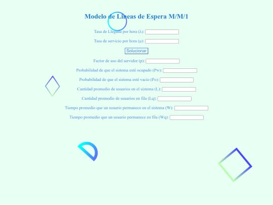 Página Investigación de Operaciones/LineaEsperaMM1 screenshot