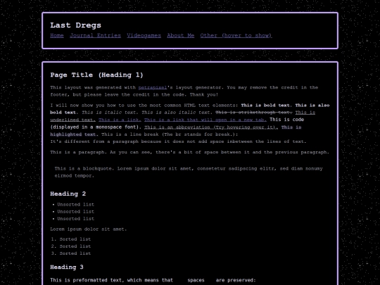 baretemplate screenshot