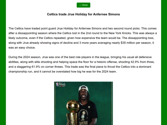 Celtics/2025offseason/Jrue-Holiday-Trade screenshot