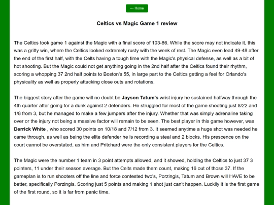 Celtics/round1/game1review screenshot