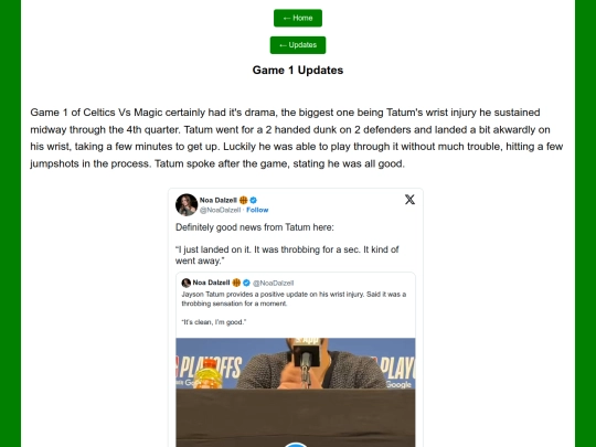 Celtics/round1/game1updates screenshot