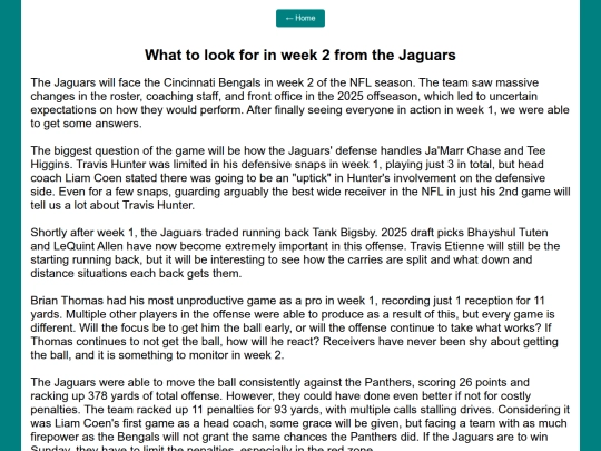 Jaguars/2025season/What-to-look-for-in-week-2 screenshot