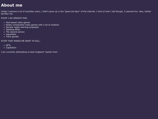 aboutMe screenshot