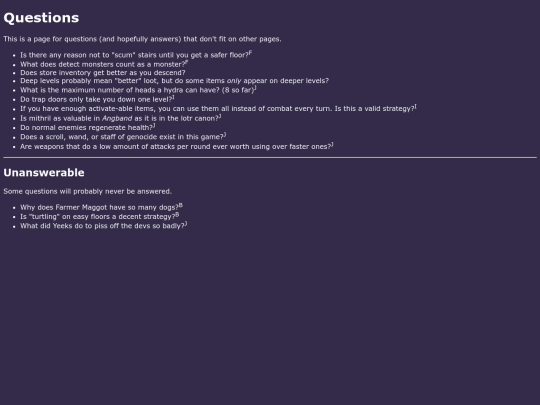 angbandQuestions screenshot