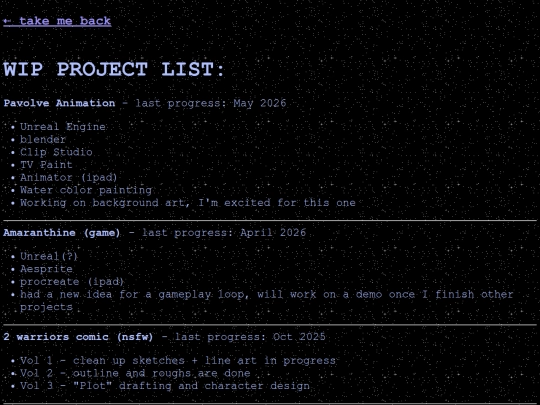 projectlist screenshot