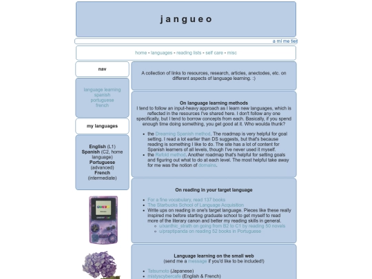 languages screenshot