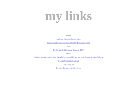 links screenshot