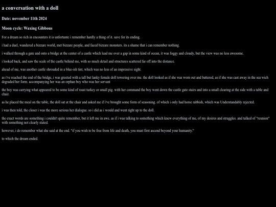 Dreams/aConversationWithaDoll screenshot