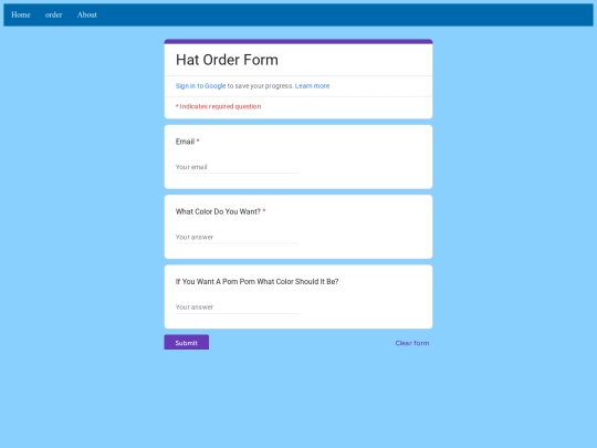 order screenshot