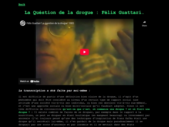 posts/La Question de la drogue : Felix Guattari screenshot
