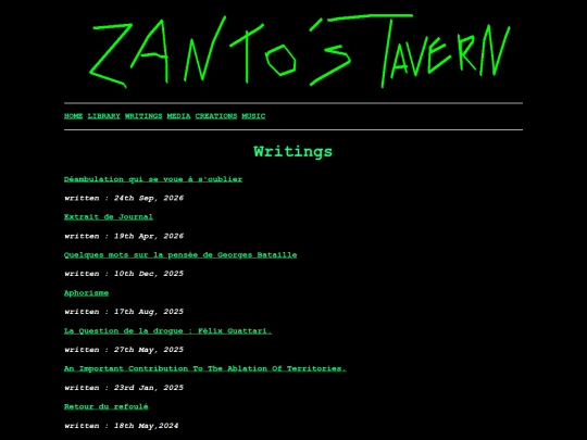 writings screenshot