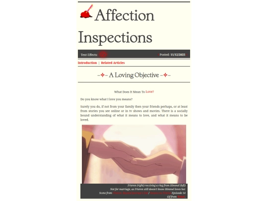 Articles/LovingObjective screenshot