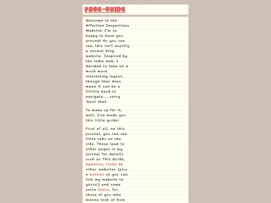 Journal/welcome screenshot