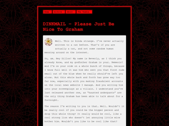dillonblog/posts/dinkmail-be-nice-to-graham screenshot