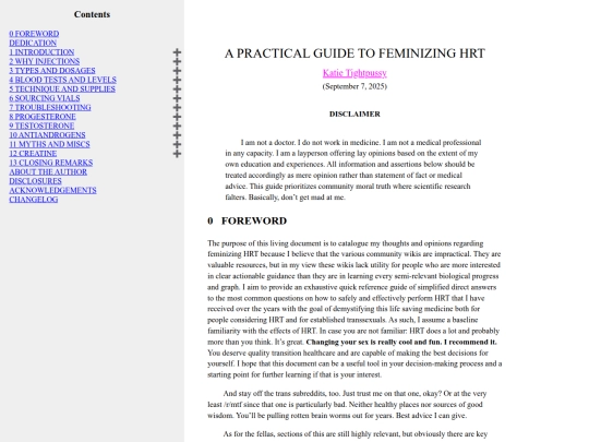 A PRACTICAL GUIDE TO FEMINIZING HRT screenshot
