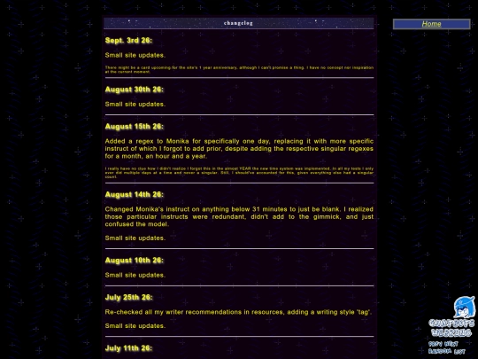 changelog screenshot