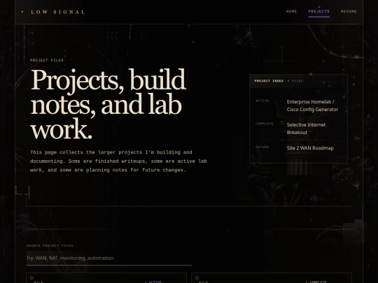 projects screenshot