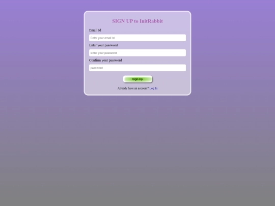 signup screenshot