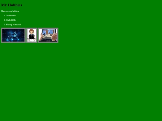 hobbies screenshot