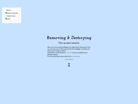 lib/janpaepke-ScrollMagic-ae215ee/examples/expert/removing_and_destroying screenshot