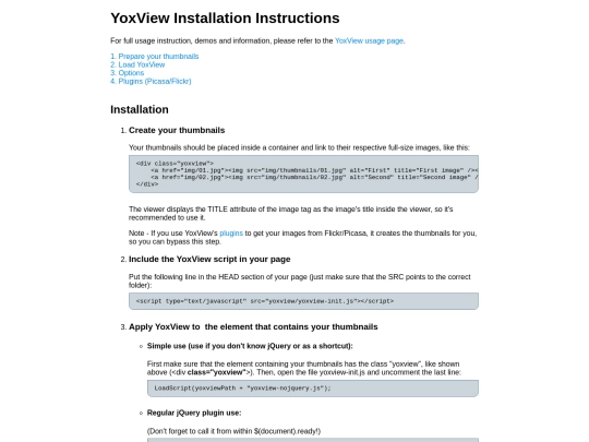 scripts/yoxview/install screenshot