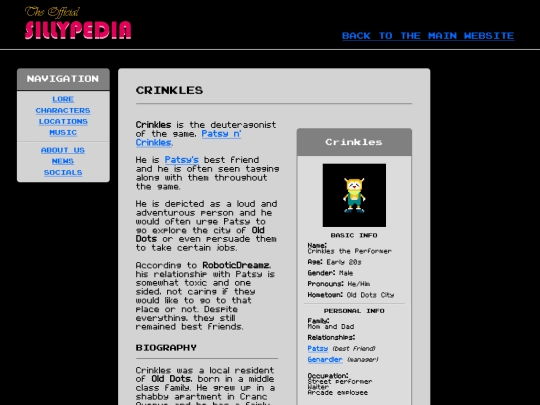 encyclopedia/crinkles screenshot