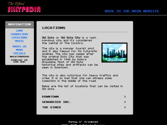 encyclopedia/locations screenshot