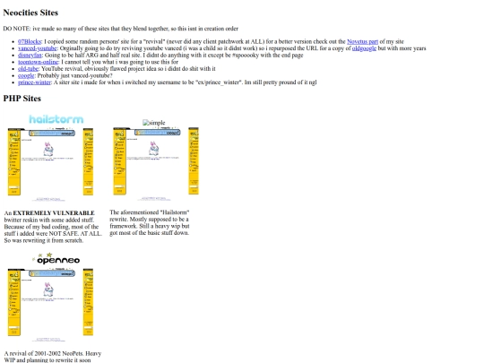 creations/sites screenshot