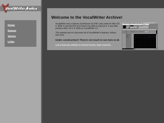 vocalwriterarchive screenshot