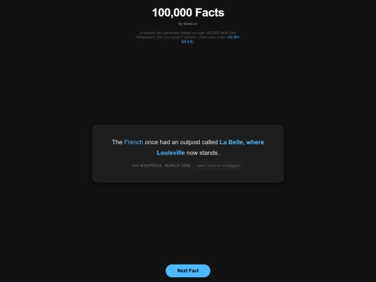 100kfacts/oldversions/pre-share screenshot