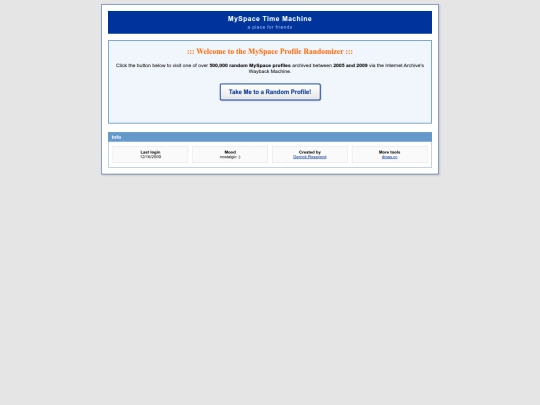 myspacetimemachine screenshot