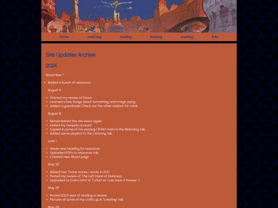 site-updates-archive screenshot